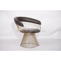 Deri warren platner modern yemek sandalyesi